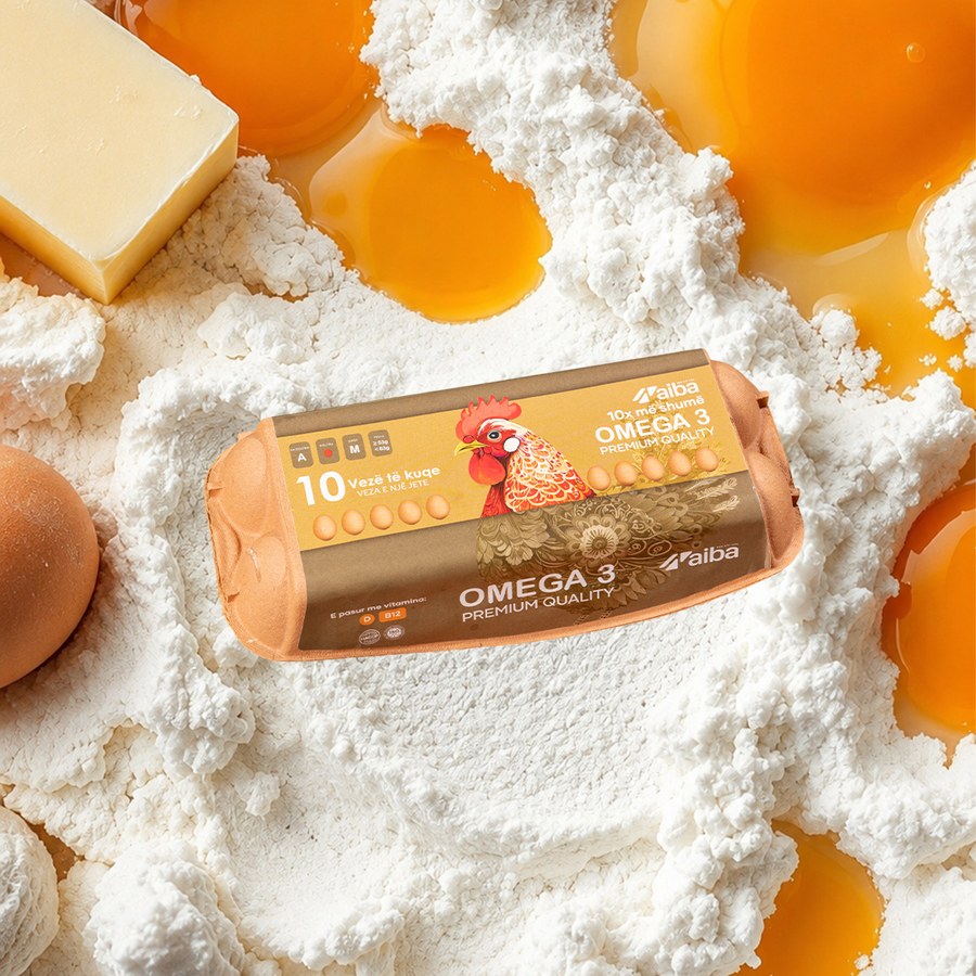 AIBA Omega 3 carton in flour with egg yolks