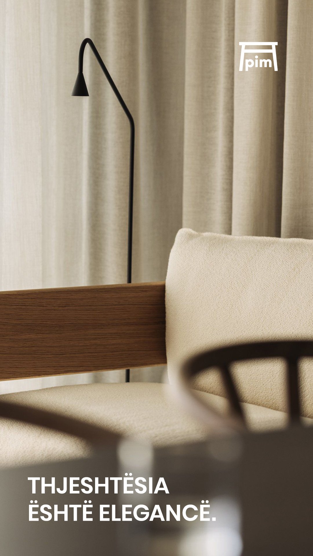 PIM story: simplicity is elegance, floor lamp and oak sofa