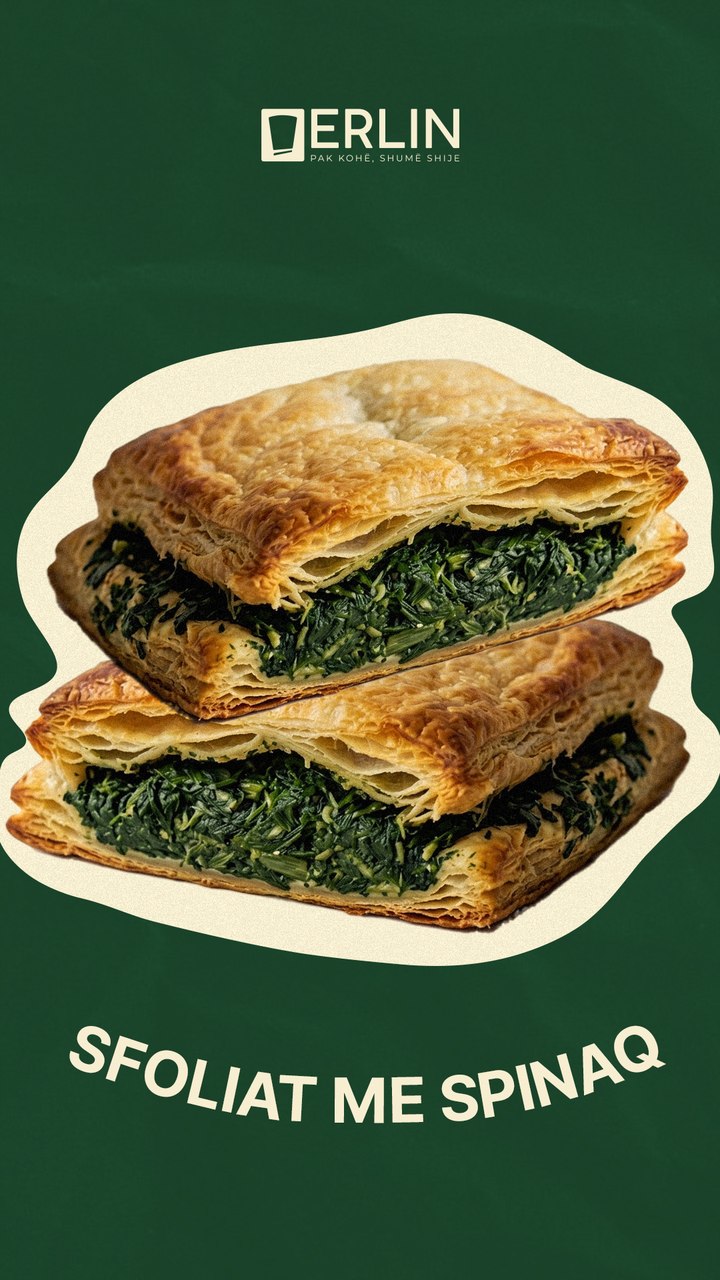 Story: spinach sfoliata on deep green