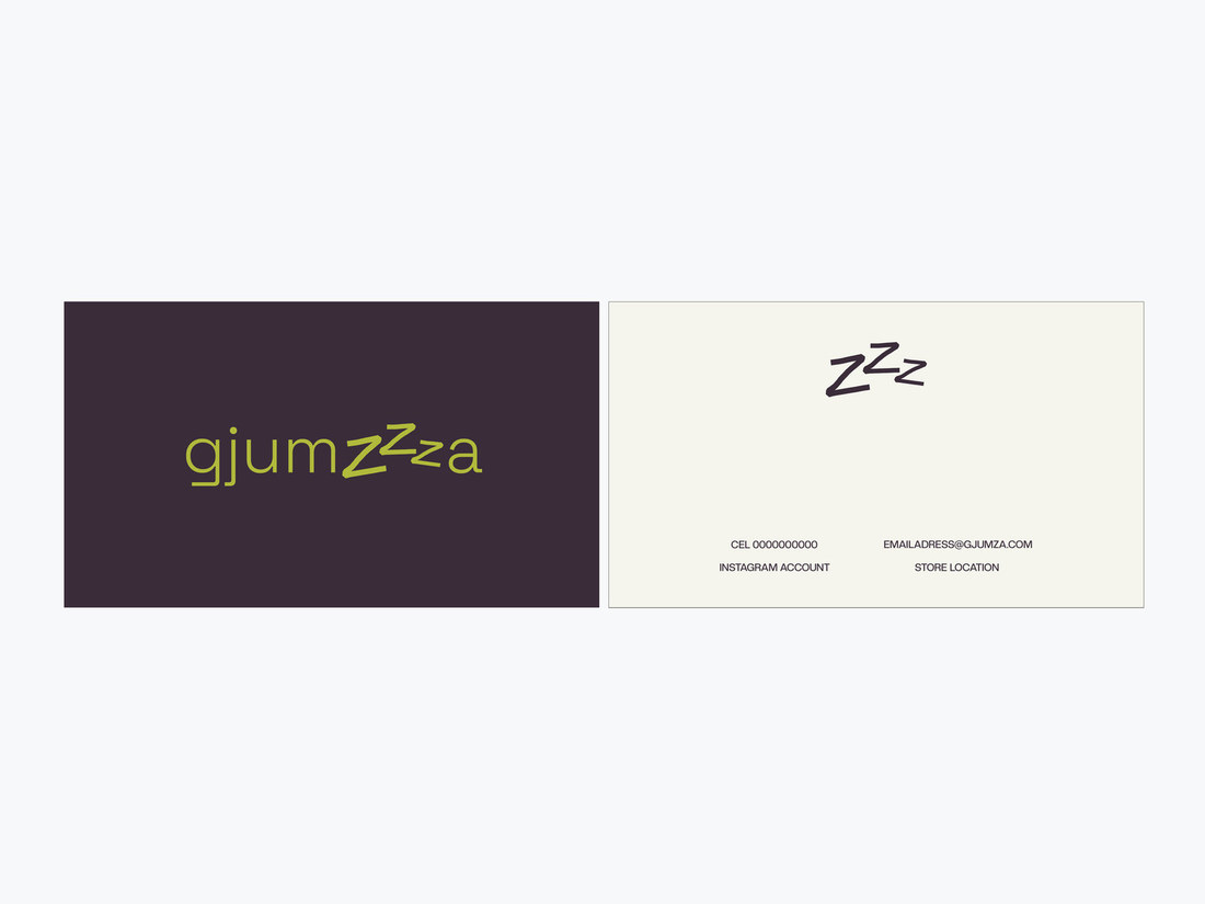 Gjumza business card front and back