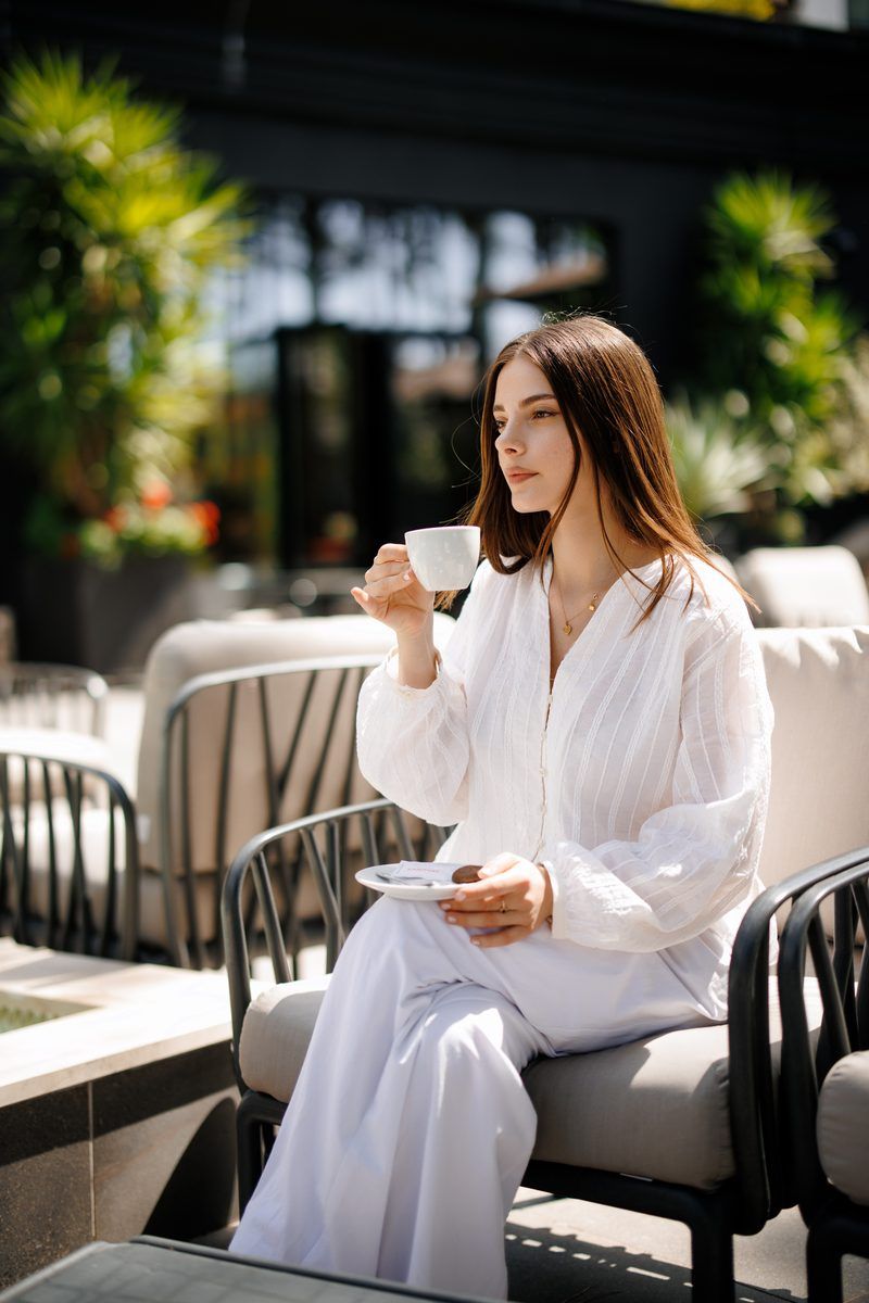 Coffee on the terrace among the palms