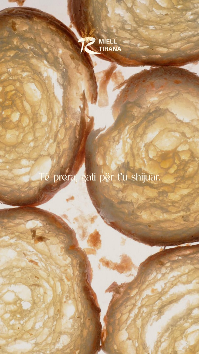Backlit palmier slices: cut and ready to be enjoyed
