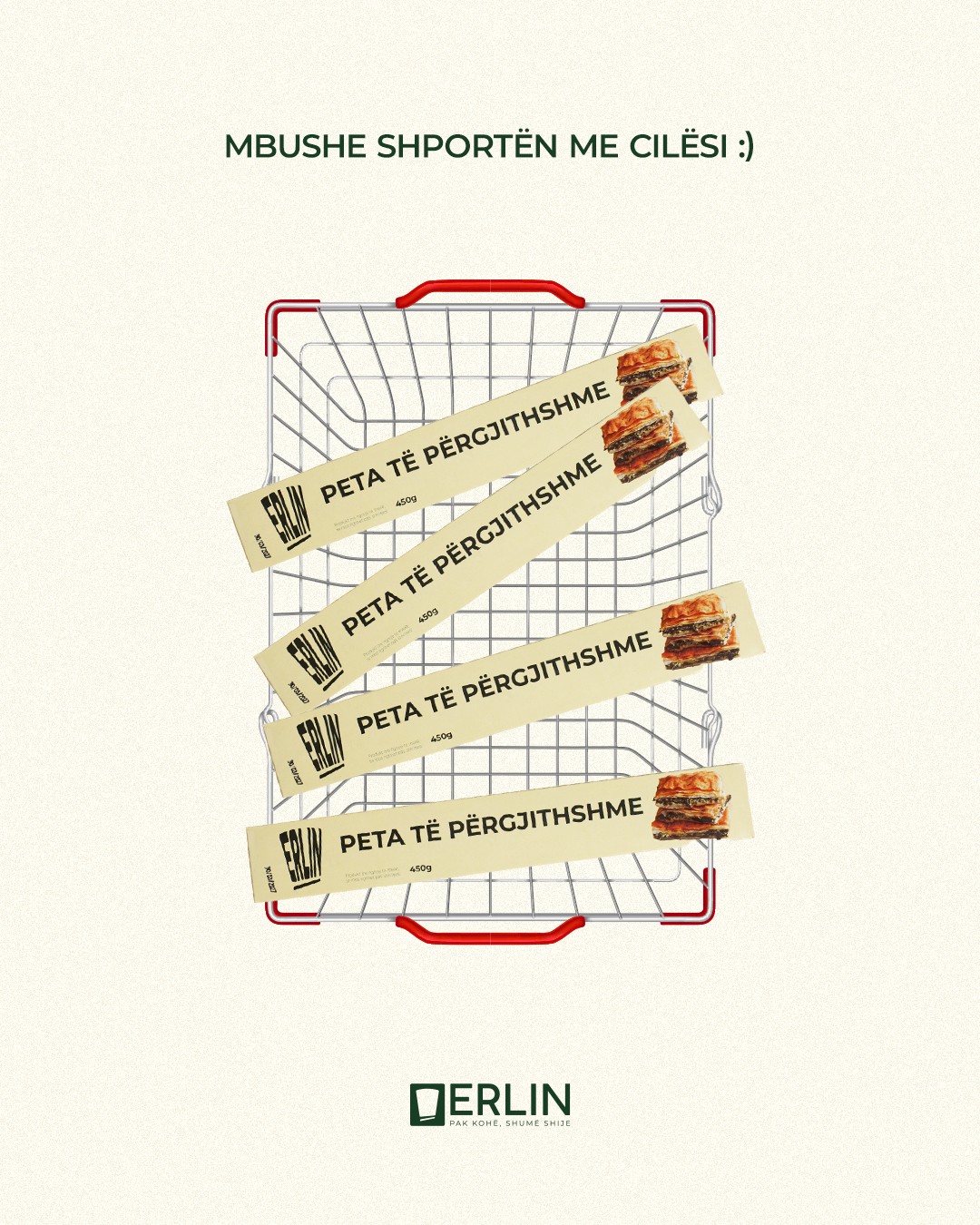 Erlin puff pastry packs in a shopping basket
