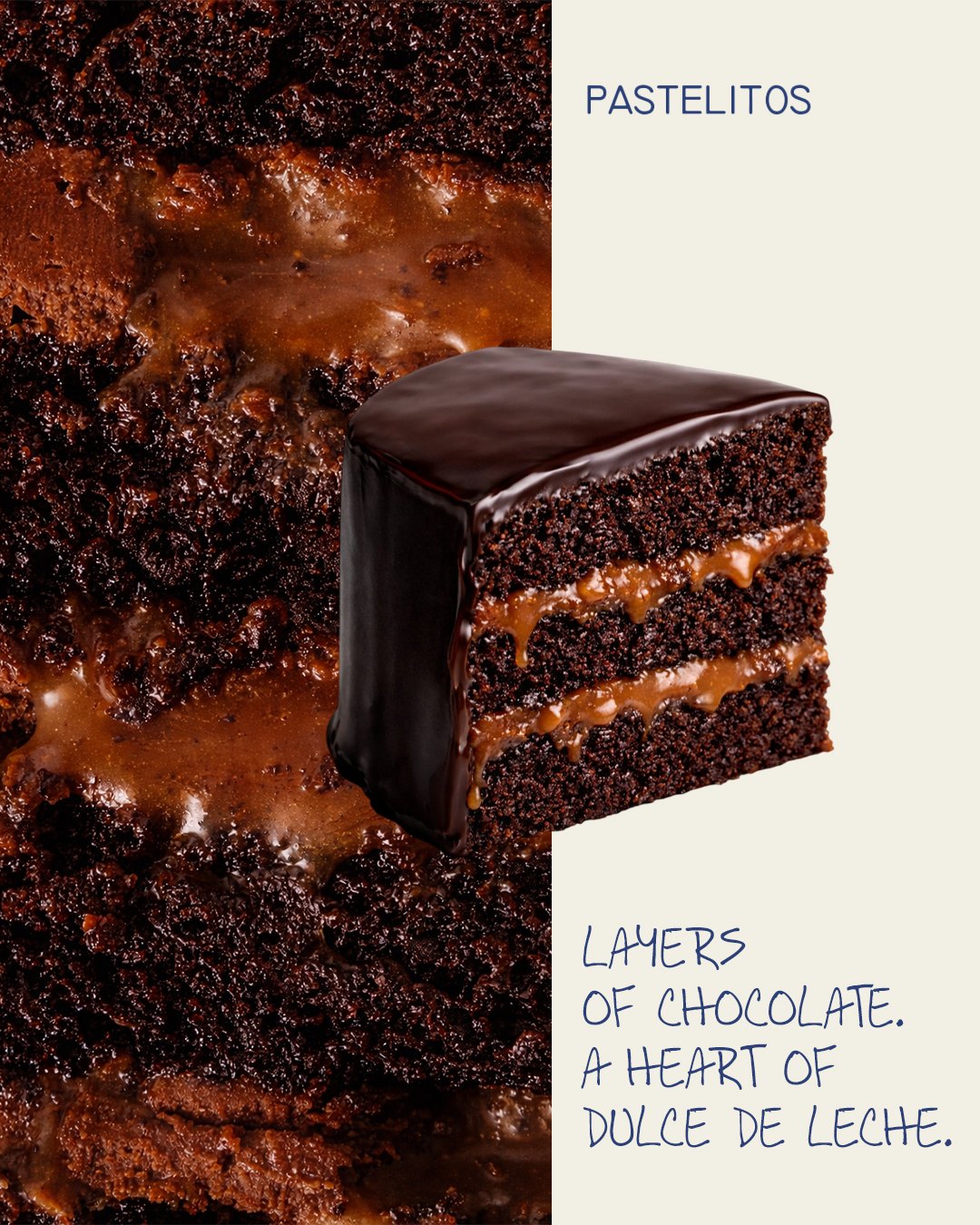 Chocolate cake with a heart of dulce de leche