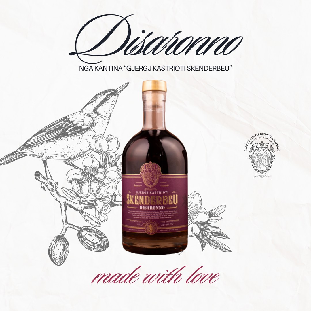 Skënderbeu Disaronno liqueur, made with love