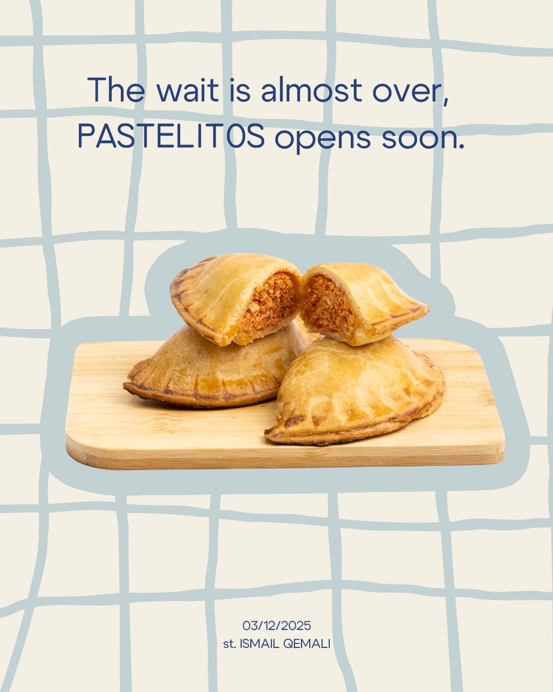 The wait is almost over: empanadas on a hand-drawn grid