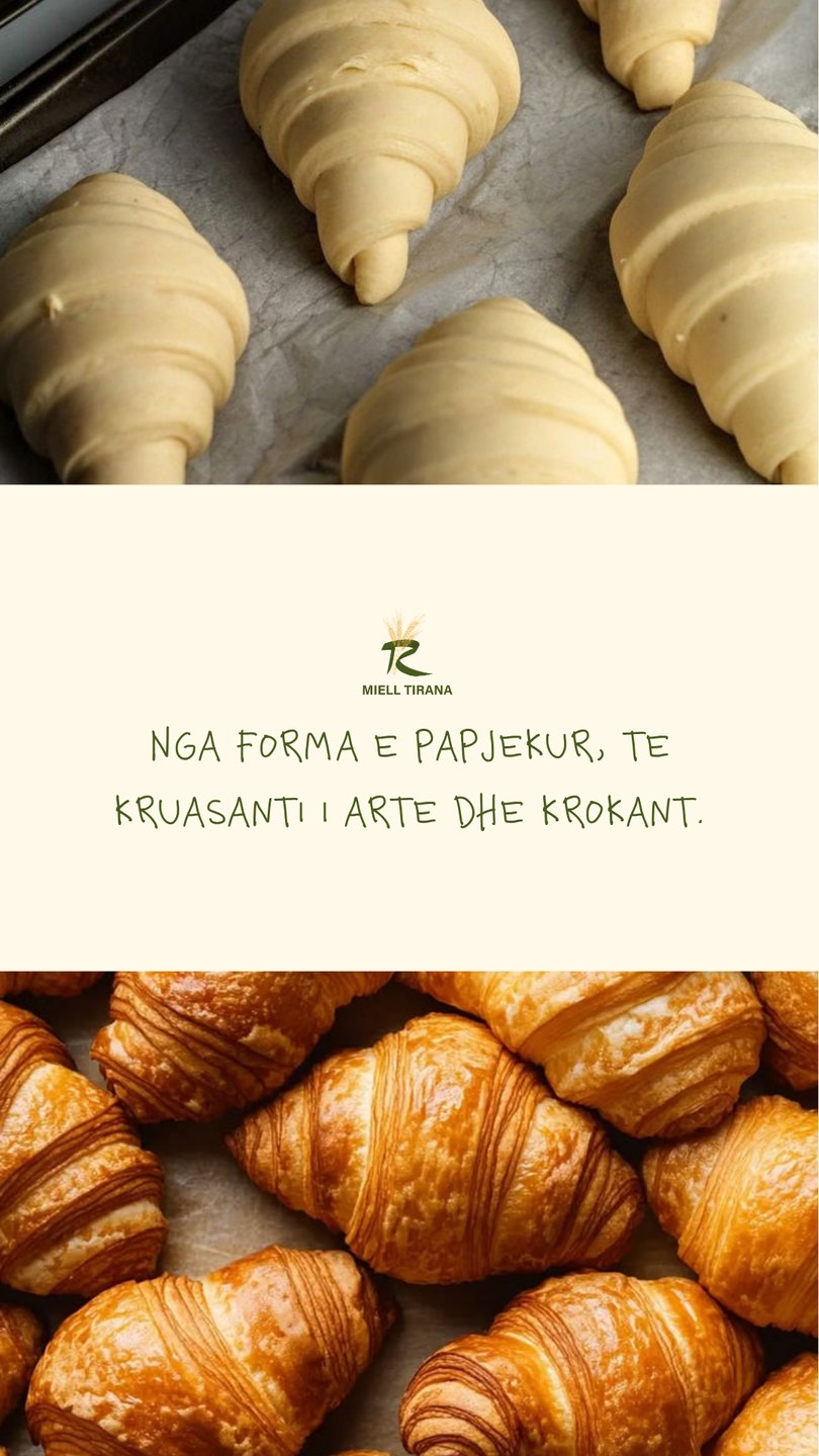 Raw to baked croissants: from unbaked shape to golden and crisp