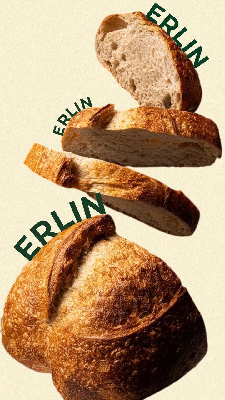 Story: sliced sourdough loaf with ERLIN type