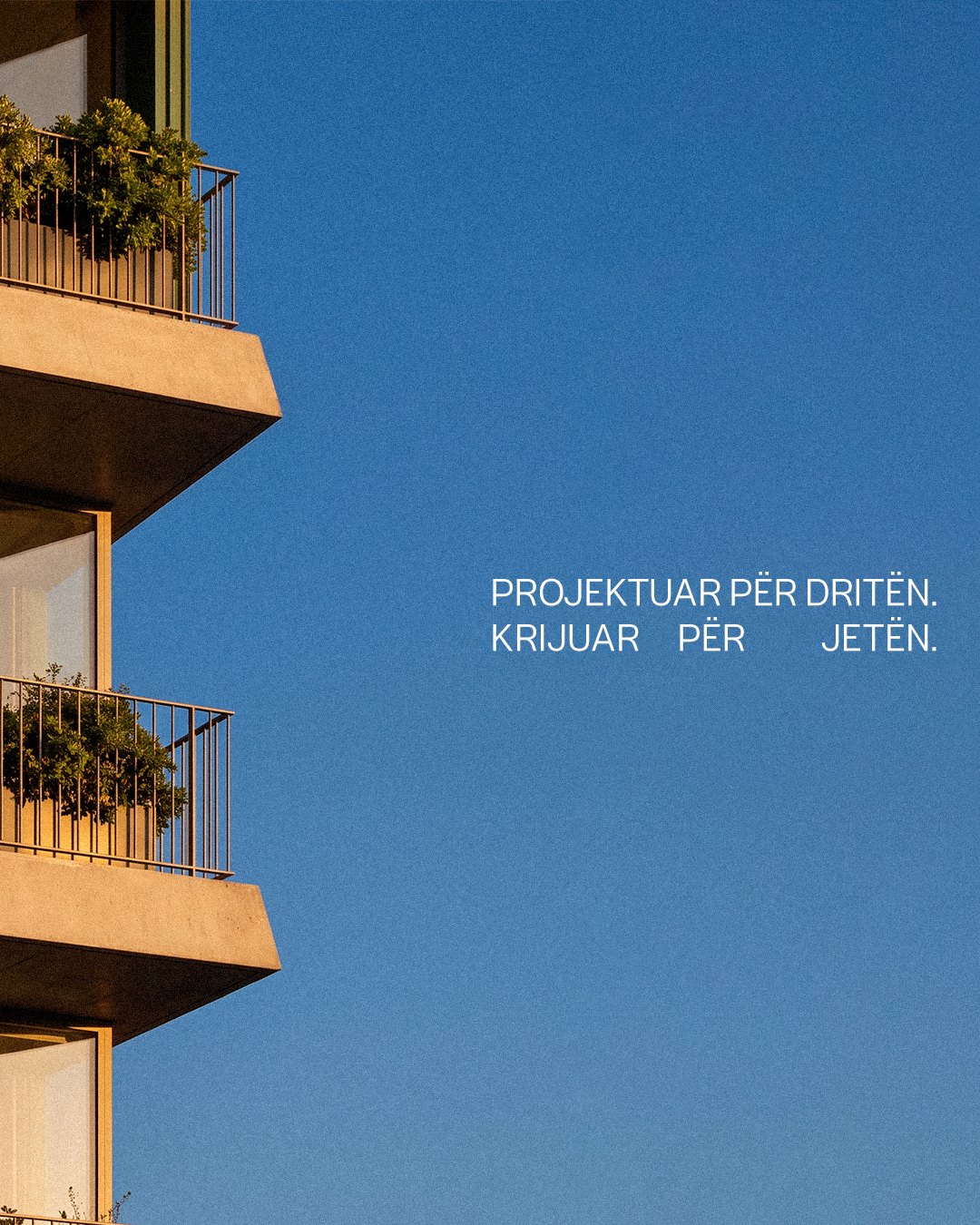 Balconies against a blue sky: designed for light, created for life