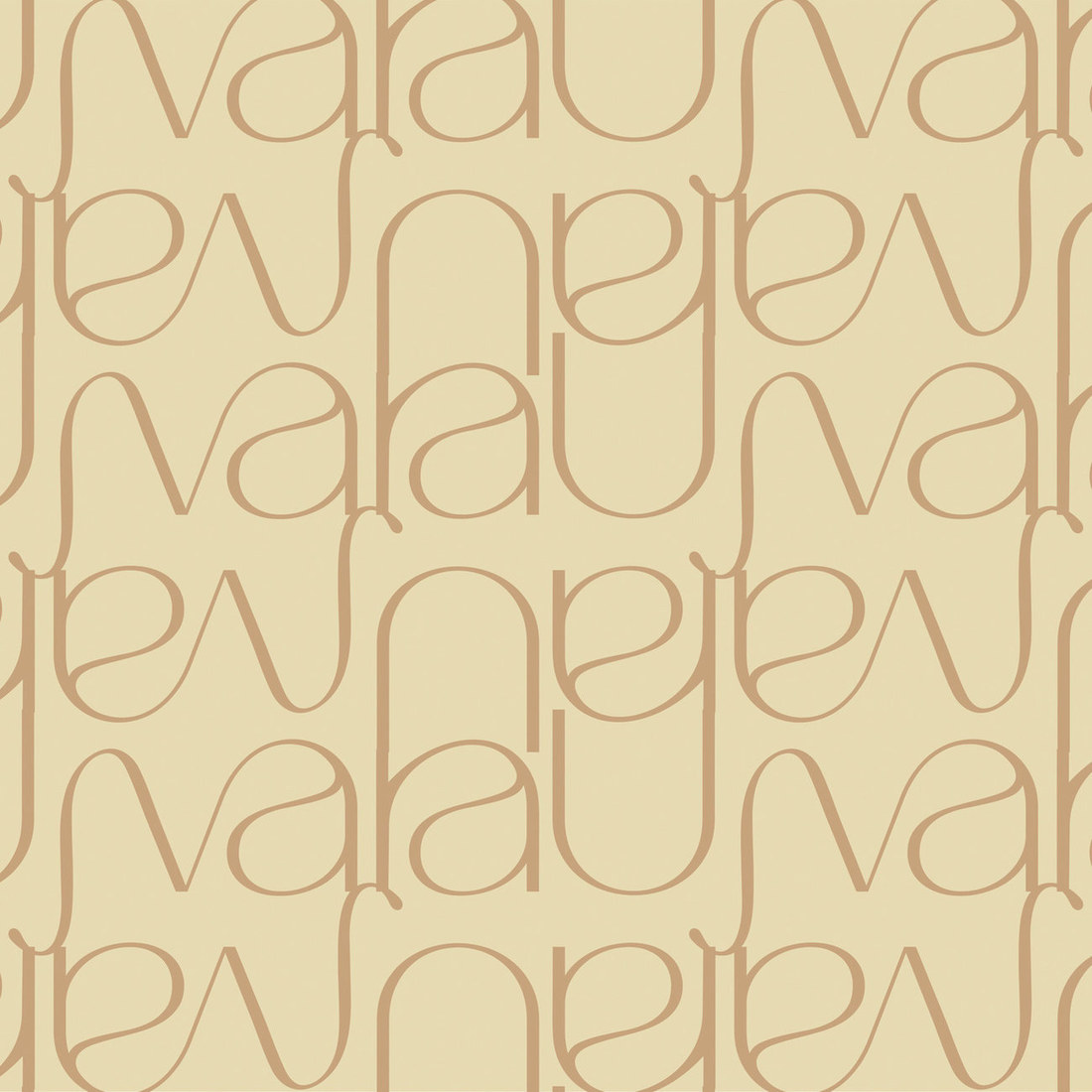 Ujvara wordmark pattern in tan on a cream background