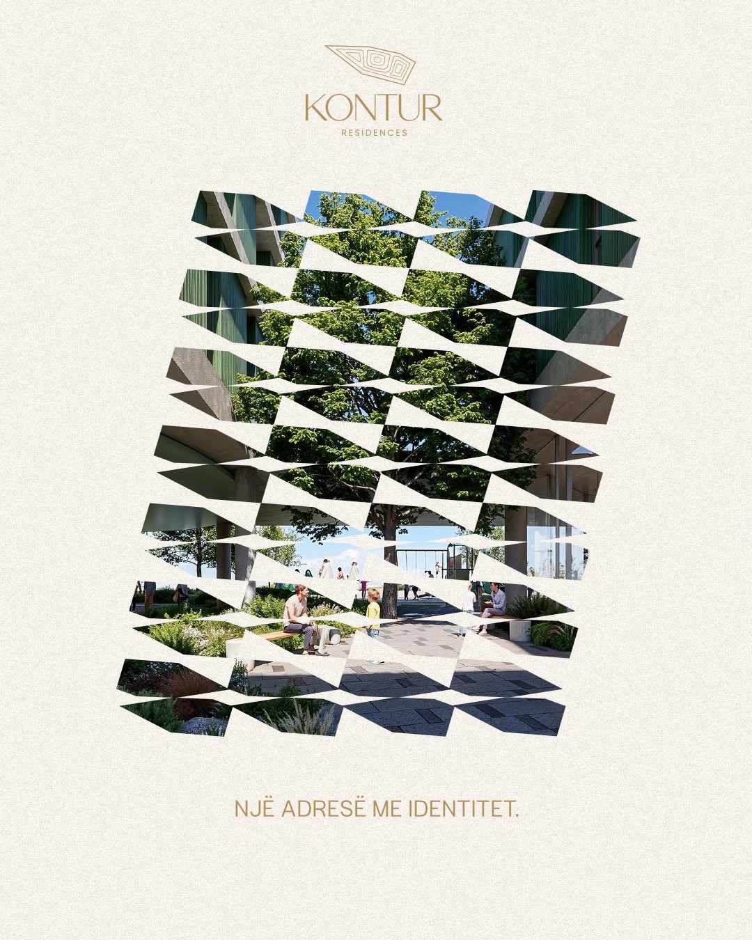 Architectural collage of the Kontur courtyard: an address with identity